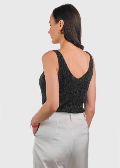 Anya melns sieviešu tops - back