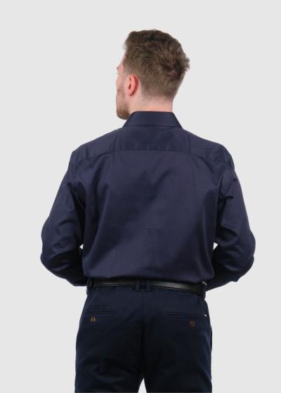 Темно-синяя классическая рубашка - back