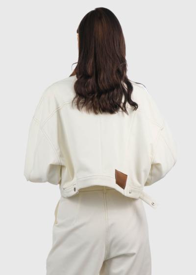 Daniela balta žakete ar kabatām - back