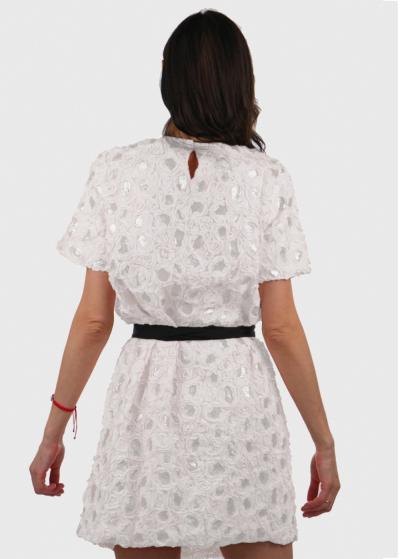 Cemal белое короткое вечернее платье с пайетками - back