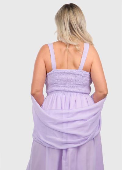 Elke лиловое короткое вечернее платье - back