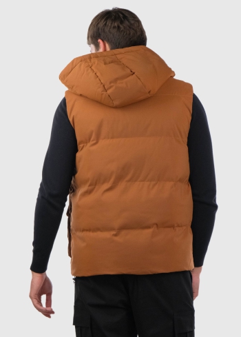 Nicolino brown men's vest with patched pockets - back