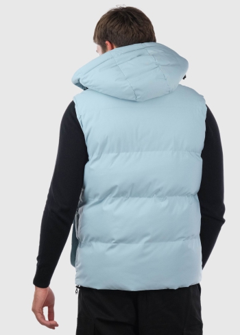 Nicolino mint men's vest with patched pockets - back