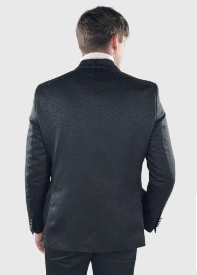Jemal черный приталенный костюм с узором  - back