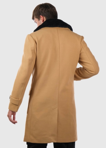 Orfeo gaiši brūns mētelis ar kabatām - back