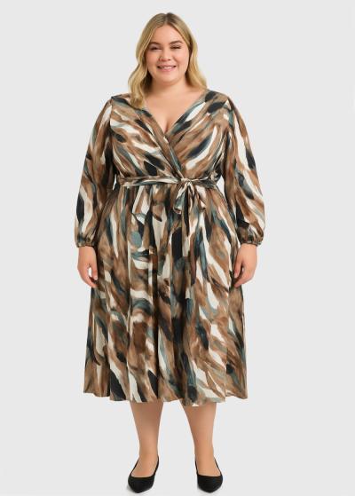 Tamasha Plus Size long patterned dress  - back