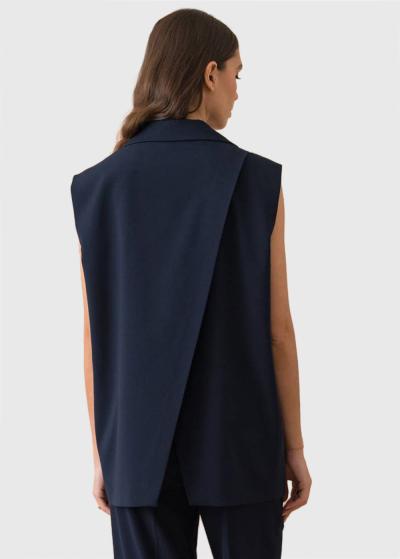 Audrey tumši zila brīva piegriezuma veste - back