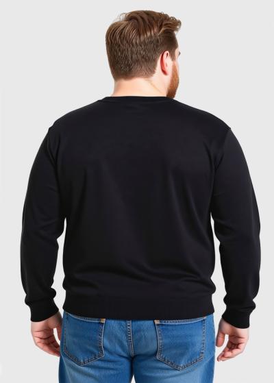 Manuel черный мужской джемпер Большого размера - back
