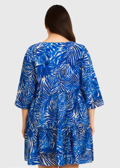 Sonna Plus Size blue printed dress - back