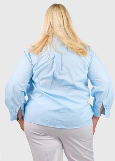 Anaya Plus Size light blue shirt with embroidery - back