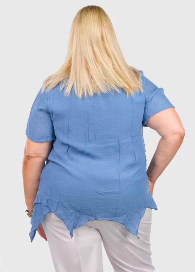 Kamini Plus Size blue blouse - back