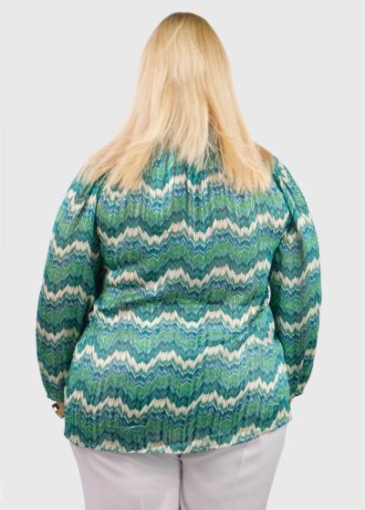 Kibriya Plus Size green printed blouse - back