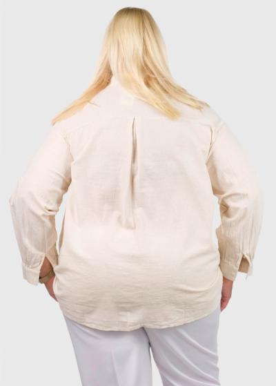 Amy Plus Size beige shirt with pocket - back