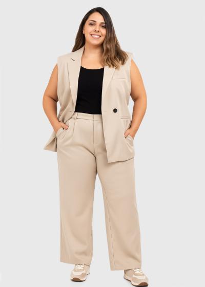 Tefia Lielo izmēru bēša pagarināta veste - back