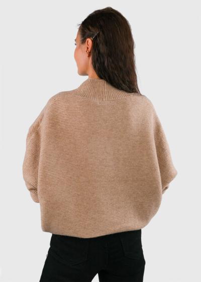 Zeliha beige buttoned sweater - back