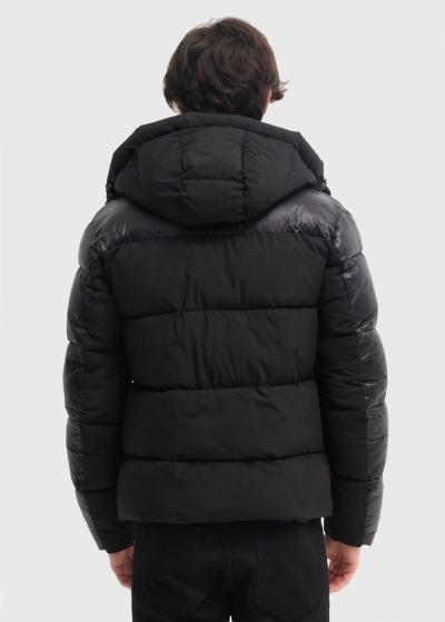 Terry black jacket with hood - back