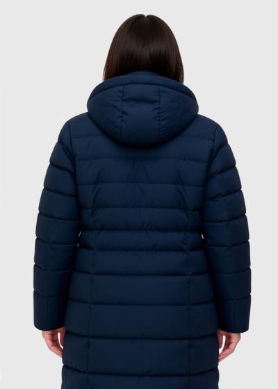 Lucetta Plus Size dark blue jacket with hood - back