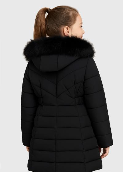 Lexi black jacket with hood - back