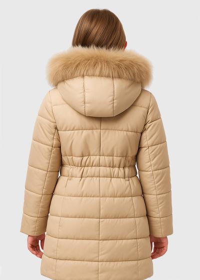 Lexi beige jacket with hood - back
