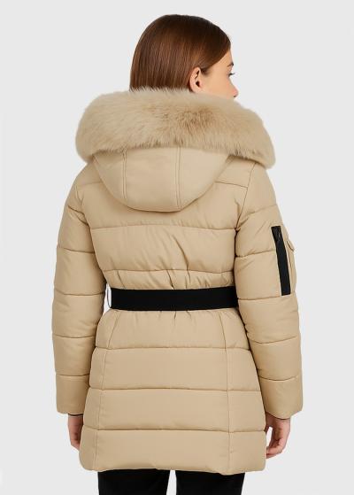 Laia beige jacket with a belt - back