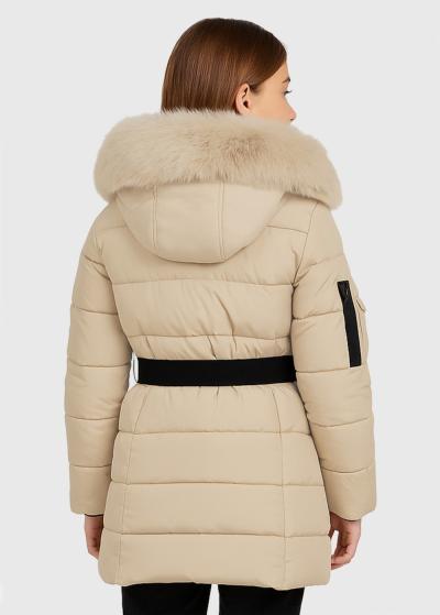 Laia light beige jacket with a belt - back