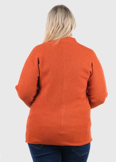 Katina orange cardigan with pockets - back