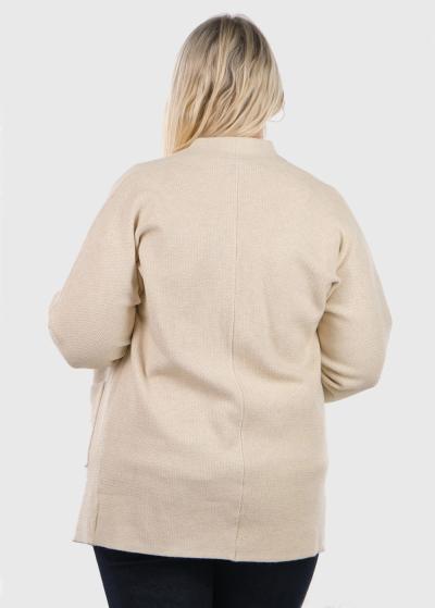 Katina light beige cardigan with pockets - back