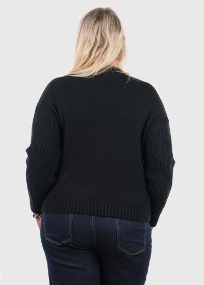 Kamilya black knitted sweater - back
