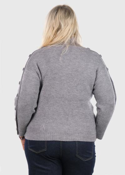 Krislin grey high neck sweater - back