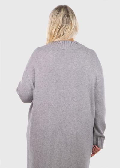 Kaiyo grey sweater dress with pattern - back