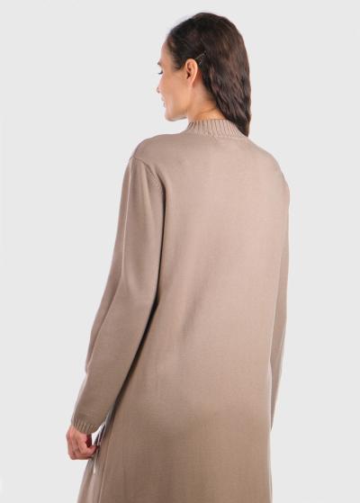 Kaiyo light brown long sweater dress  - back