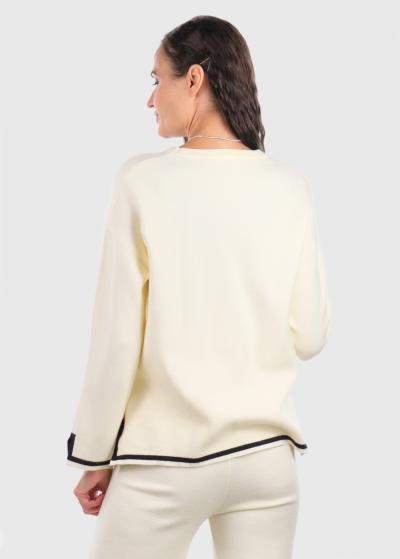 Kiona белый костюм с разрезами по бокам - back