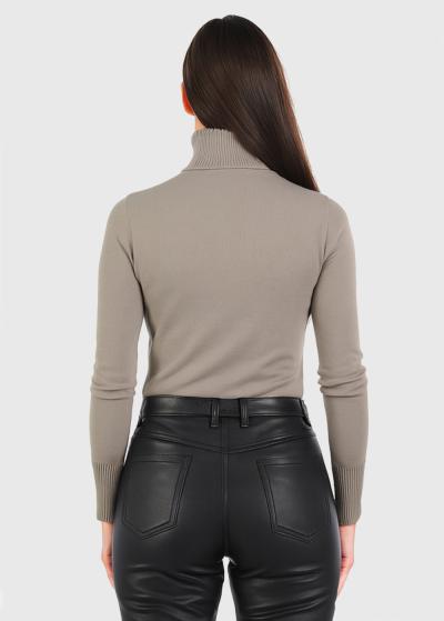 Katia tumši bēša bītlene ar augstu apkakli - back
