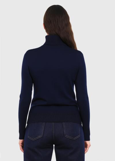Kristianna dark blue high neck sweater - back