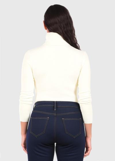 Kristianna white high neck sweater - back