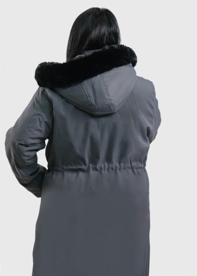 Mikaela Plus Size grey drawstring jacket - back