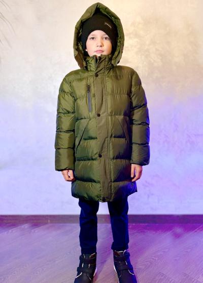 Emir khaki jacket with hood - back