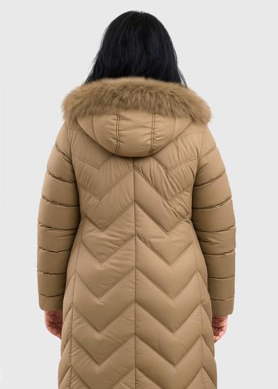 Esra Plus Size beige women's jacket - back