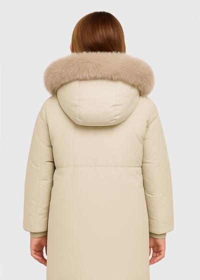 Ebru light beige longline jacket - back