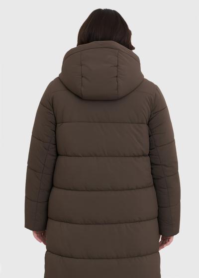 Darika Plus Size khaki long jacket - back