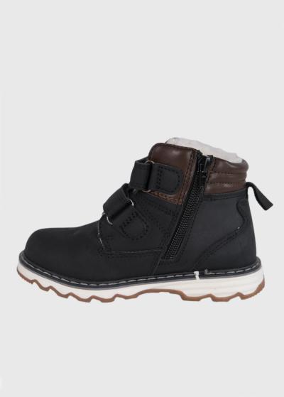 Deron black velcro boots - back