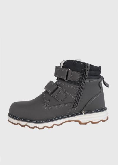 Deron grey velcro boots - back