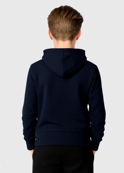 Chad dark blue hoodie with pockets - back