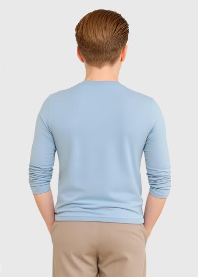 Aike light blue sweater with round neck - back