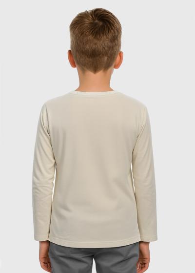 Aike beige sweater with round neck - back