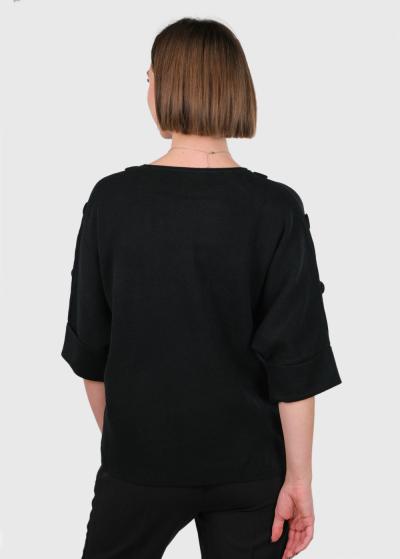 Abigail black three quarter sleeve sweater - back