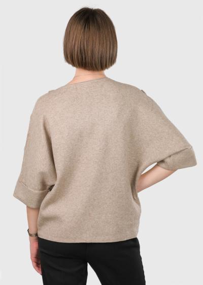 Abigail beige three quarter sleeve sweater - back