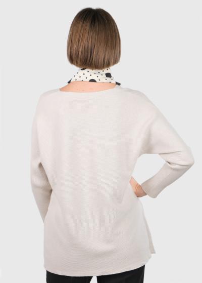 Amanda beige sweater with scarf - back