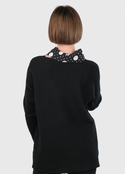 Amanda black sweater with scarf - back