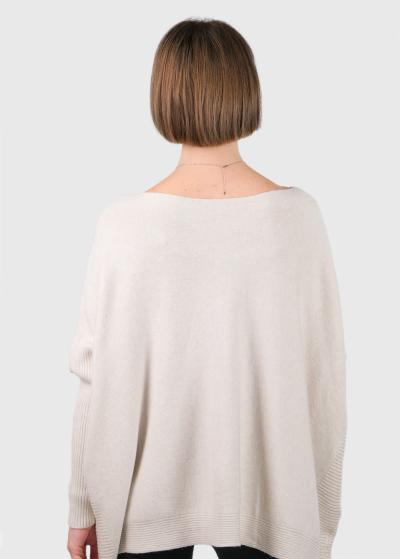 Arbella light beige oversized sweater - back